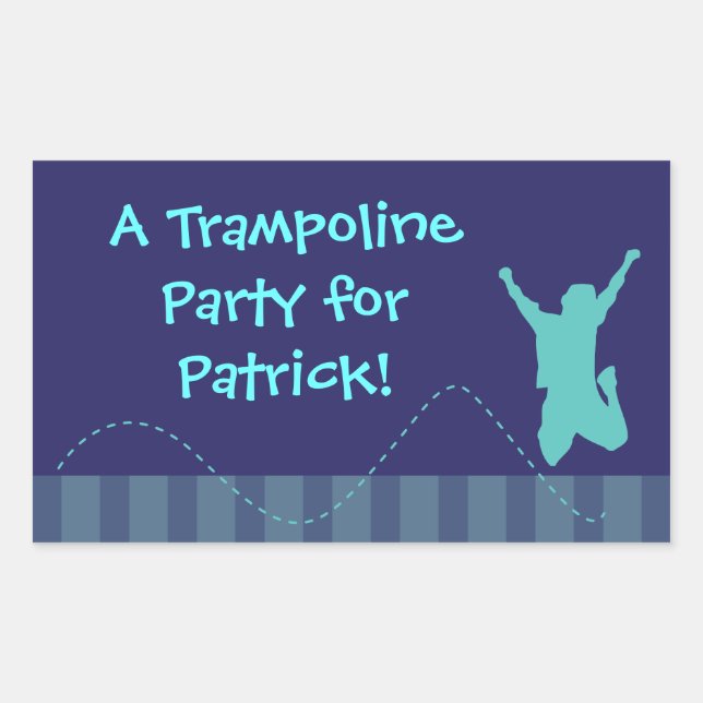 Trampoline amusant Stickers de fête d'anniversaire (Devant)