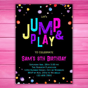 Trampoline Anniversaire Invitation Jump Play Party