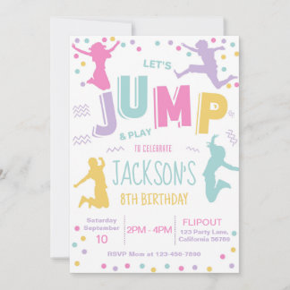 Trampoline Park Anniversaire Invitation Jump Invit