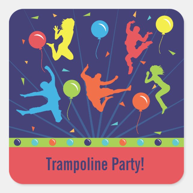 Trampoline Stickers de fête d'anniversaire garçons (Devant)