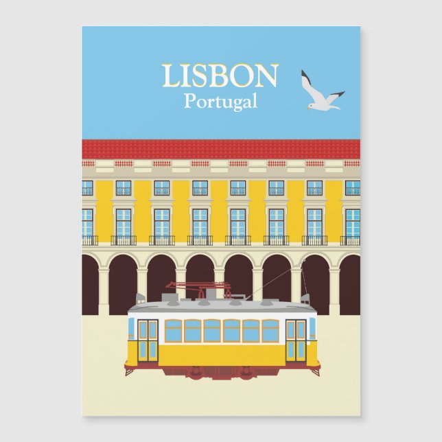 Tramway jaune de Lisbonne style vintage (Devant)