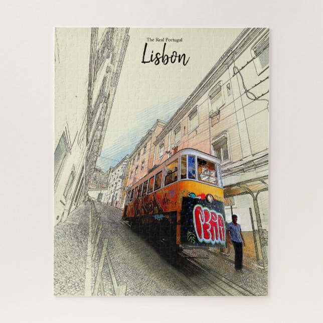 Tramway- Lisbonne, Portugal Puzzle (Vertical)