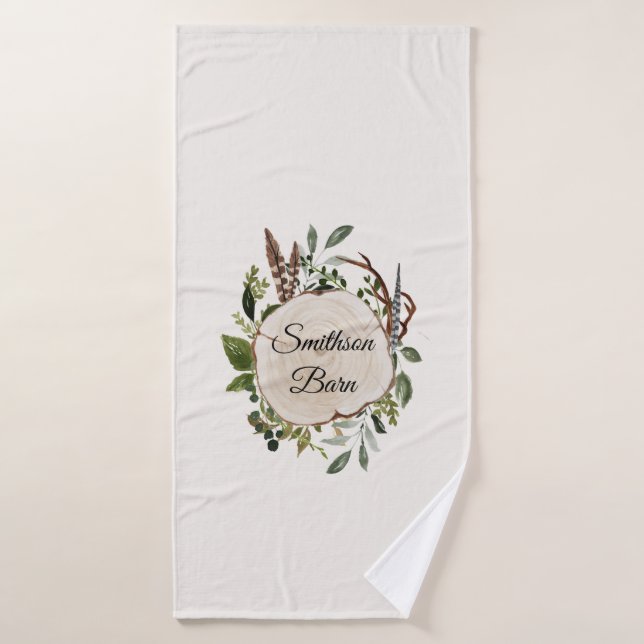 tranche de bois de craie rustique (Serviette de bain)