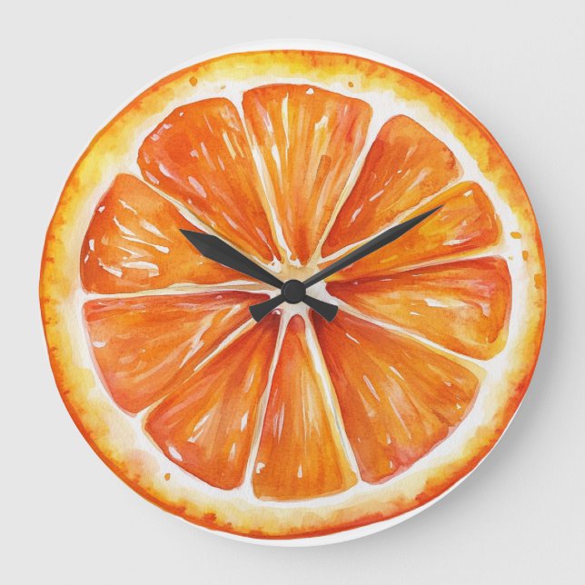 Tranche de fruit orange Citrus Horloge ronde (Recto)