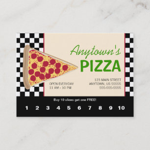 Tranche de pizza et fidélité noire de pizza de