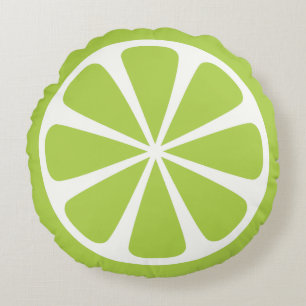 Tranches de citron vert rondes pour coussin décora