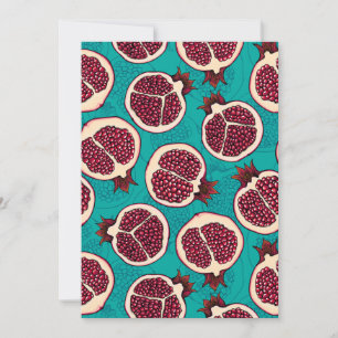 Tranches de grenade sur turquoise