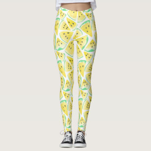 Tranches de pastèque jaune leggings motifs