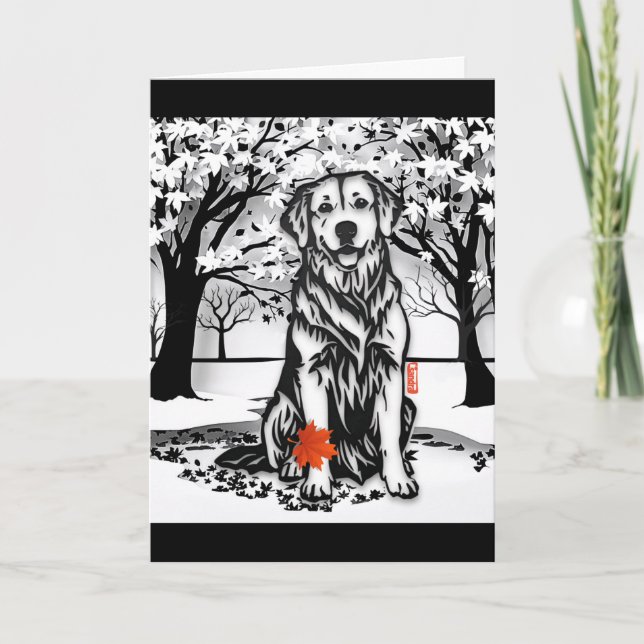 TRANQUIL GLEN Golden Retriever Carte de voeux (Devant)