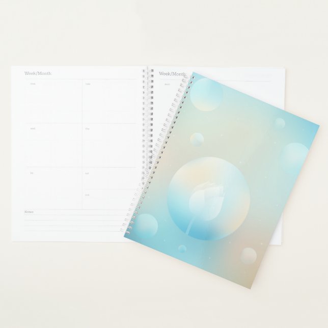 Tranquil Lotus Hardcover Daily Planner (Devant avec enveloppe)