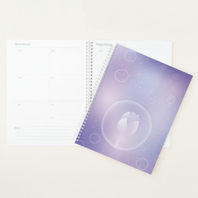 Tranquil Lotus Hardcover Daily Planner (Devant avec enveloppe)