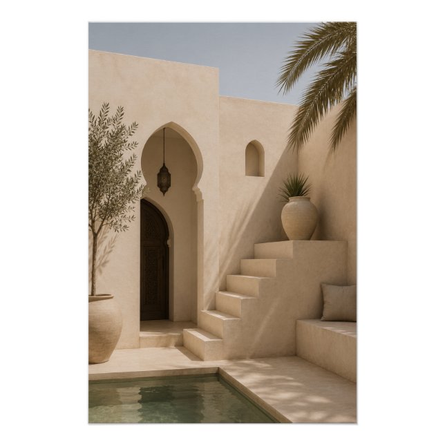 Tranquil Moroccan Architecture Poster (Devant)