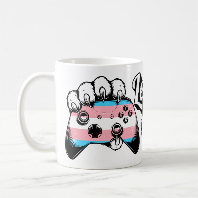 Trans Pride Level Up Tiger Paw Controller Mug 2026 (Gauche)