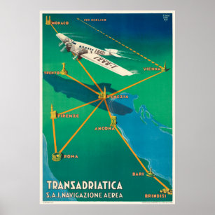 Transadriatica Italie Poster vintage 1931