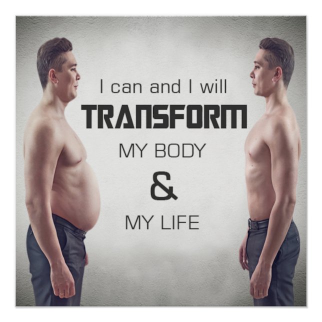 Transform My Body Motivational Poster (Devant)