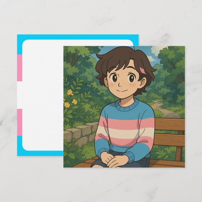 Transgender Flag Anime Person | LGBTQIA+  (Devant / Derrière)