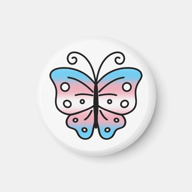 Transgender Pride Butterfly Magnet (Devant)
