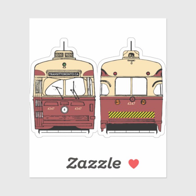 Transit Toronto PCC Front and Back Stickers (Feuille)