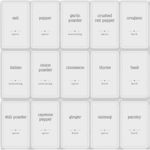 Translucide 1 x 1,8" Étiquettes de bocaux à épices