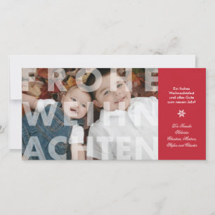 Transparent Frohe Weihnachten en Carte photo rouge