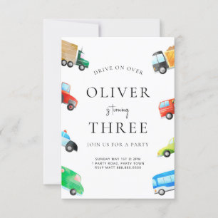 Transport Anniversaire Invitation Pour Enfants