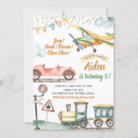 Transport Boy Invitation d'anniversaire