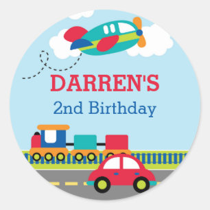 Transport Boys Stickers Favoris Anniversaire