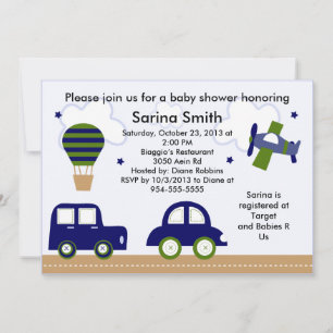 Transport/Cambridge Baby Shower Invitations