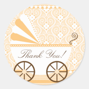 Transport vintageMerci Baby shower Sticker