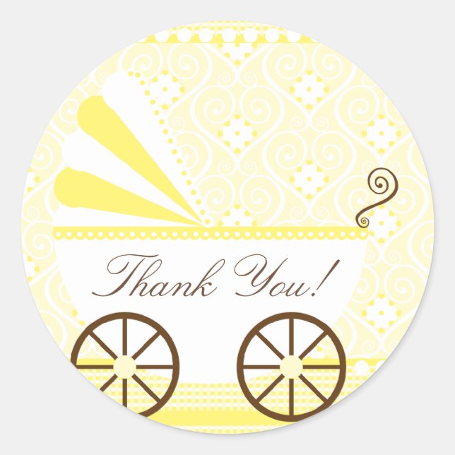 Transport vintageMerci Baby shower Sticker (Devant)