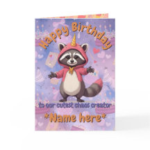 Trash Panda - Carte d'anniversaire - nom personnal
