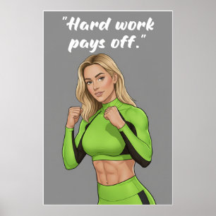 Travail acharné paie – Affiche de motivation pour