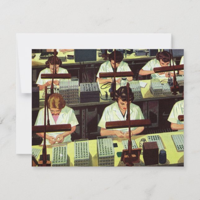 Travail vintage, Travailleurs de ligne de montage  (Devant)