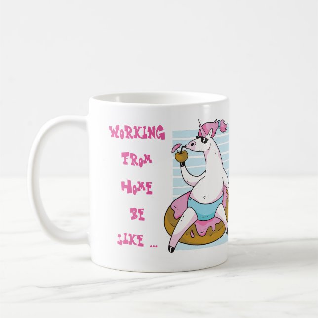 Travailler Drôle De La Mug À Domicile Unicorn Foli (Gauche)