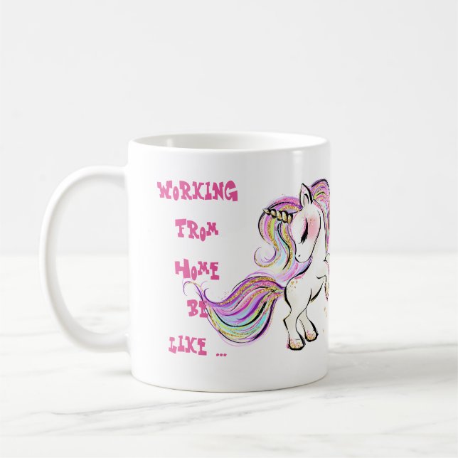 Travailler Drôle De La Mug À Domicile Unicorn Foli (Gauche)
