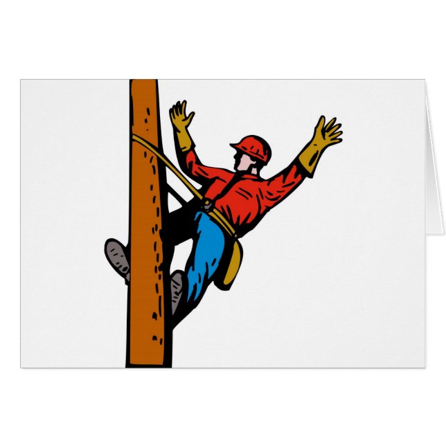 Travailleur d'électricien de monteur de lignes de (Devant horizontal)