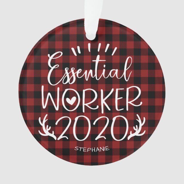 Travailleur essentiel Noël pandémie de Covid 2020 (devant)
