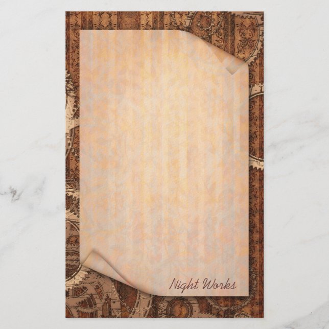 Travaux de nuit - papeterie de Steampunk (Devant)