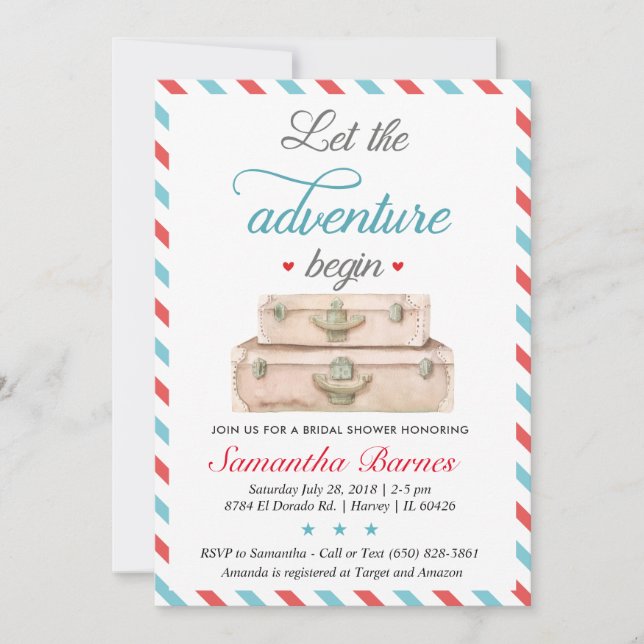 Travel Adventure Suitcase Bridal Show Invitation (Devant)