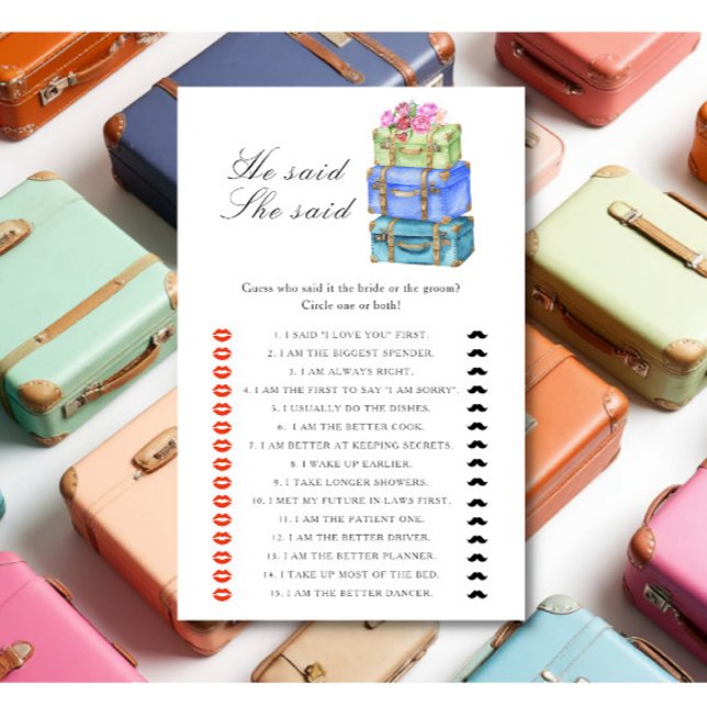 Travel bridal shower - He said she said game (Créateur téléchargé)