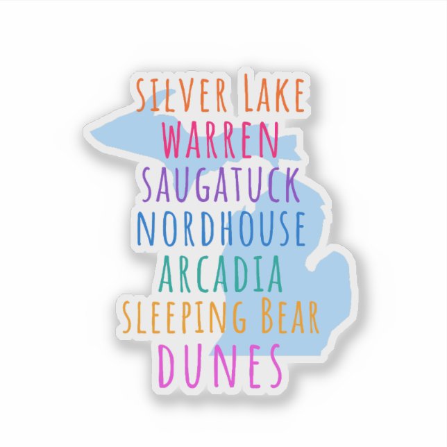 Travel Michigan Sand Dunes Theme Vinyl Sticker (Devant)