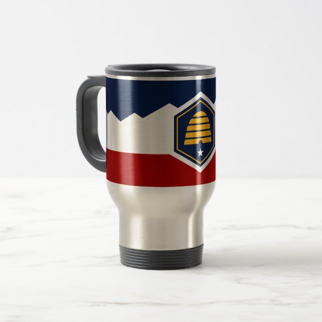 Travel Mug with Flag of Utah, USA (Devant gauche)