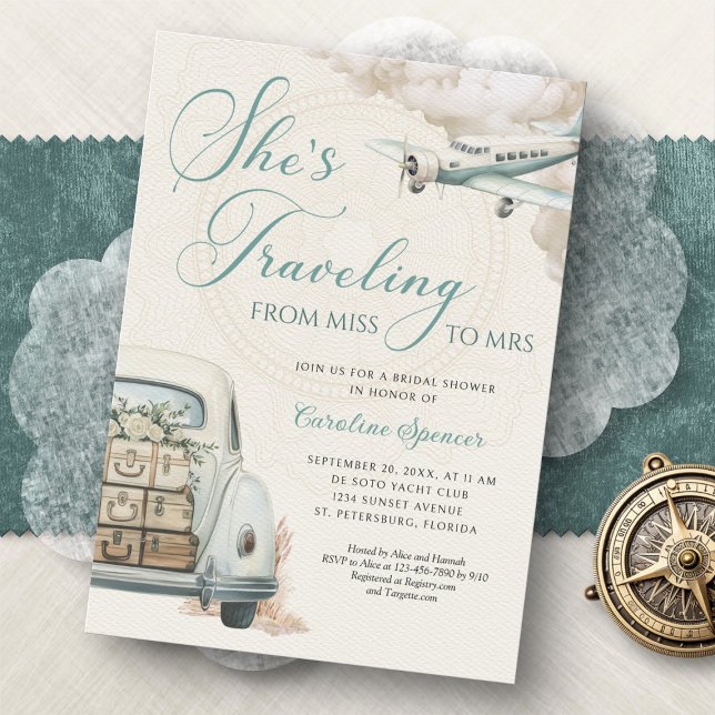 Traveling Adventure Bridal Shower Invitation (Créateur téléchargé)