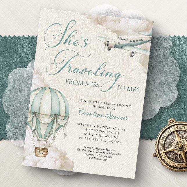 Traveling Adventure Bridal Shower Invitation (Créateur téléchargé)