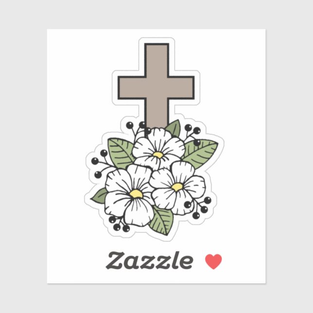 Traverser Avec Sticker Fleurs Blanches (Feuille)