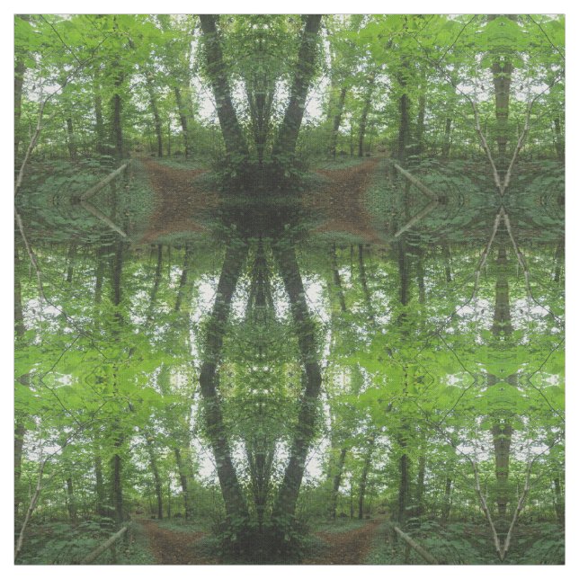 Traverser le tissu à motifs de forêt verte (Échantillon)