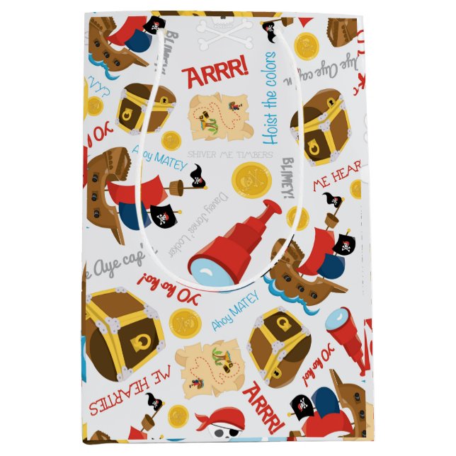 Treasure Island Party Pirate moyen Cadeau sac (Devant)