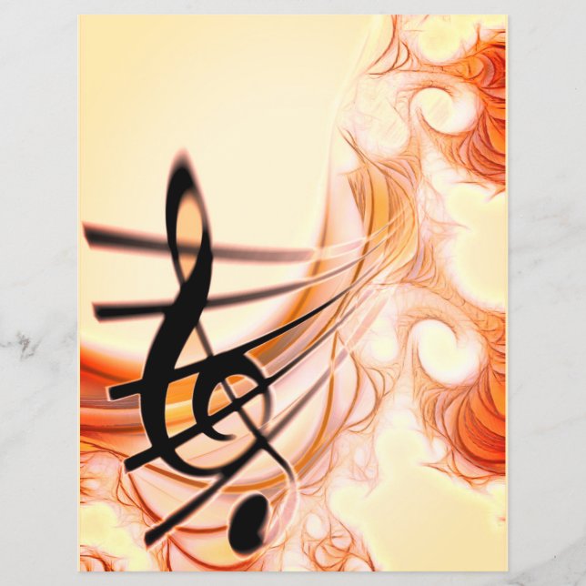 Treble Clef Gold 2 Musicien Scrapbooking (Devant)