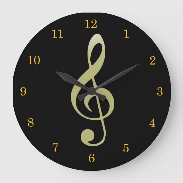 Treble Clef Horloge par Leslie Harlow (Recto)