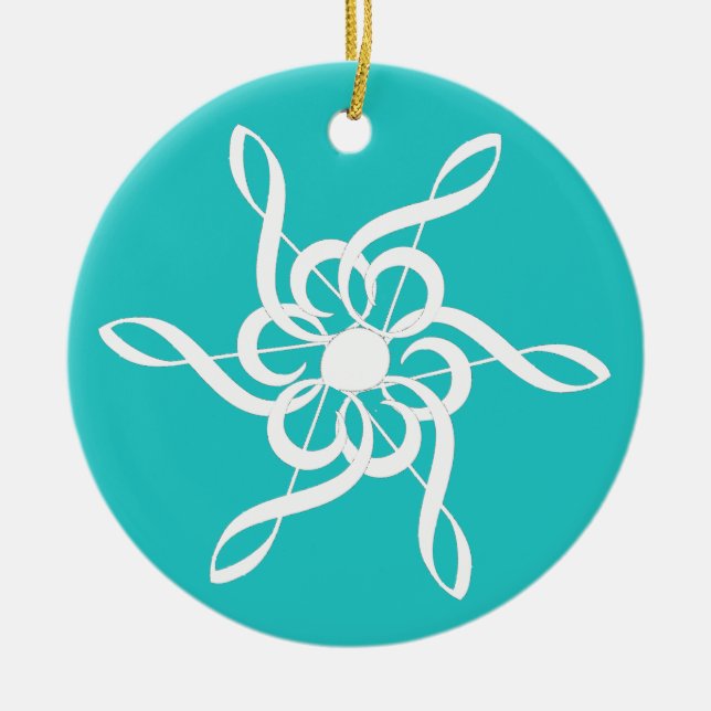 Treble Clef Snowflake Ornement musical (Devant)